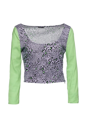 Versace Pre-Owned Leopard-print knit top - Purple