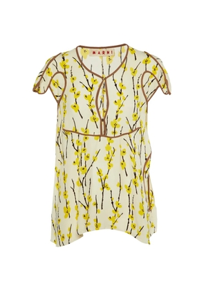 Marni Pre-Owned printed silk crepe top - Neutrals