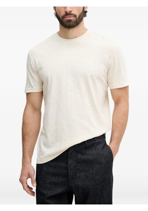 Gant slub-texture logo-embroidered T-shirt - Neutrals