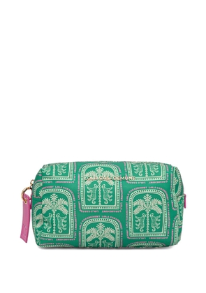 Lola Casademunt logo-lettering graphic-print make-up bag - Green