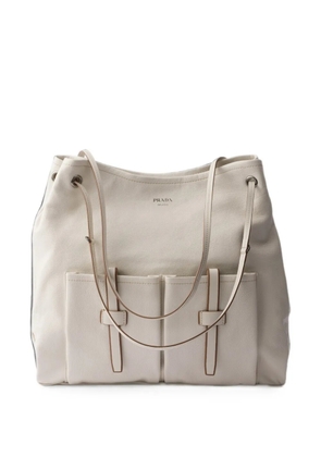 Prada Route large leather bag - Neutrals