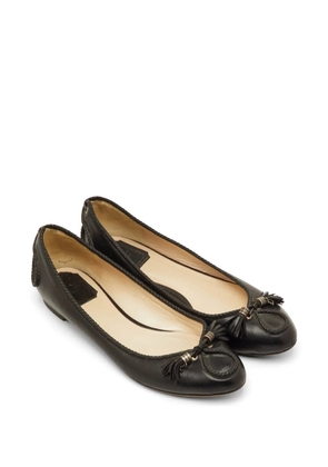 Christian Dior Pre-Owned tassel leather ballet flats - Black