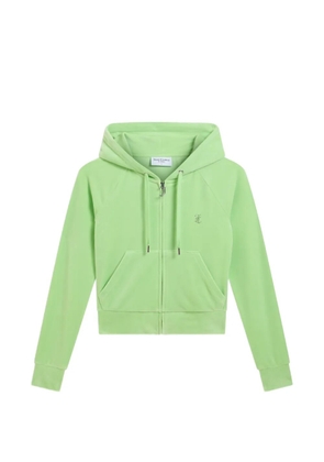 Juicy Couture diamanté velour zip-through hoodie - Green
