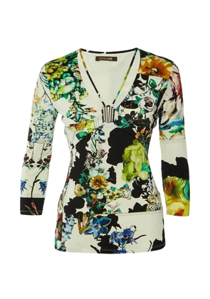 Roberto Cavalli Vintage floral-print V-neck top - White