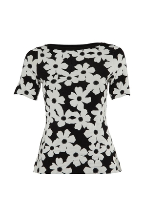 Carolina Herrera Vintage floral-jacquard T-shirt - Black