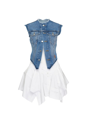 Alexander Wang frayed panelled dress - White