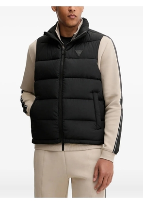GUESS USA padded logo-plaque gilet - Black