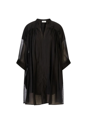 MeimeiJ sheer-panel shirt mini dress - Black