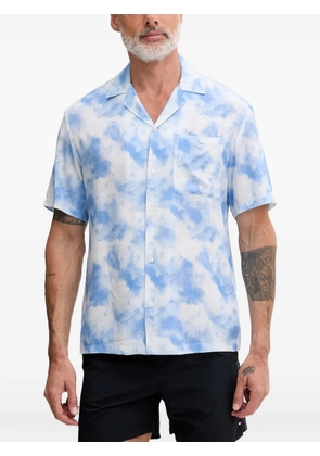 Karl Lagerfeld monogram-print camp-collar shirt - Blue
