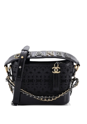 CHANEL Pre-Owned Gabrielle Hobo with Logo Handle Laser Cut Calfskin and Wool Felt Small crossbody bag - Black