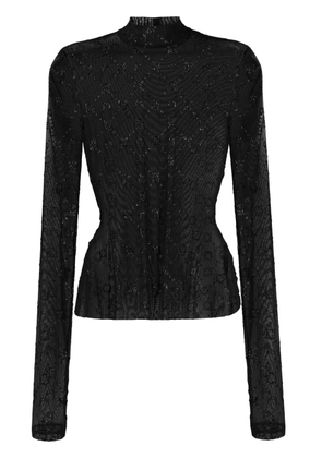 Marine Serre Regenerated flock-glitter blouse - Black