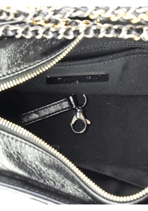 CHANEL Pre-Owned Gabrielle Hobo with Logo Handle Laser Cut Calfskin and Wool Felt Small crossbody bag - Black