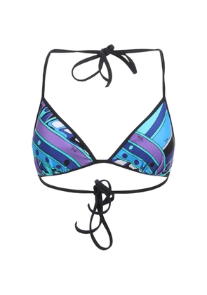 PUCCI Iride-print triangle bikini top - Blue