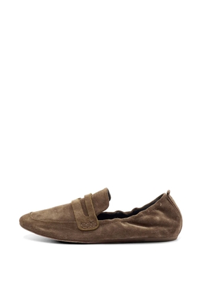 Lanvin Pre-Owned suede slip-on loafers - Brown