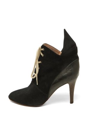 Chloé Pre-Owned lace-up pointed-toe heeled boots - Black