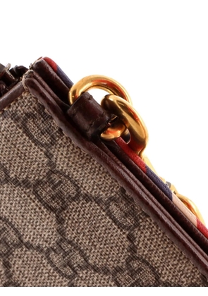 Gucci Pre-Owned Courrier Pouch GG Coated Canvas with Applique clutch bag - Brown