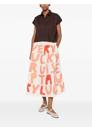Niu short-sleeve cropped shirt - Brown