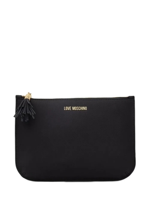 Love Moschino tassel-detail logo-print clutch bags - Black