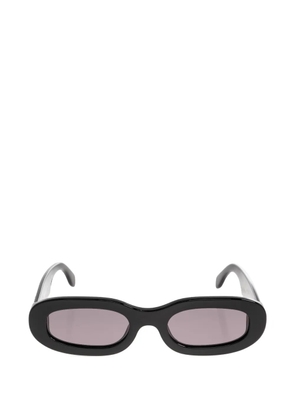 Palm Angels Eyewear logo-plaque oval-frame sunglasses - Black