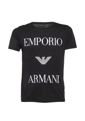 Emporio Armani Pre-Owned 2018 logo-embroidered T-shirt - Black