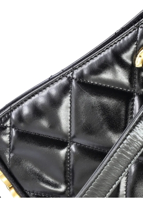 CHANEL Pre-Owned Tiny CC Link Quilted Shiny Calfskin and Suede Medium hobo bag - Black