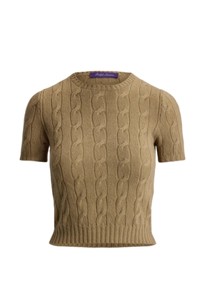 Ralph Lauren Collection cable-knit short-sleeve sweater - Brown
