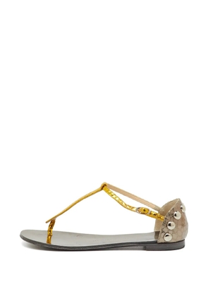 Giuseppe Zanotti Vintage python-embossed leather sandals - Yellow