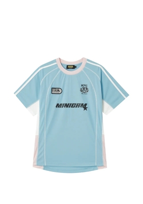 Mini Cream logo-print panelled T-shirt - Blue