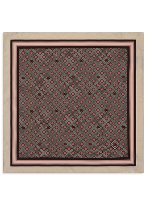 Dolce & Gabbana monogram-print silk pocket square - Brown