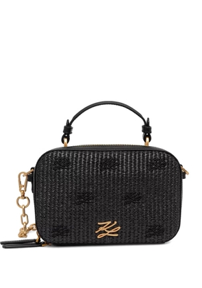 Karl Lagerfeld woven logo-plaque cross body bag - Black