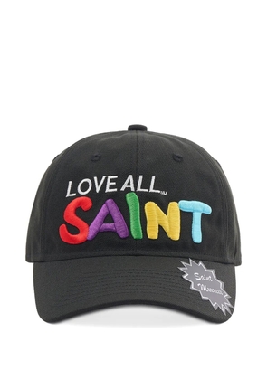 SAINT MXXXXXX embroidered logo-patch cap - Black