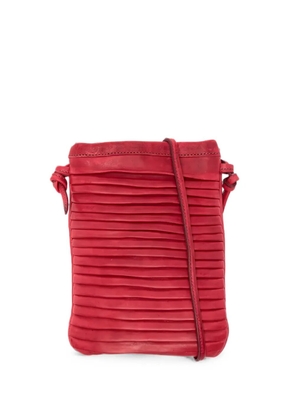 SOMMET Paloma Rows pleated leather shoulder bag - Red