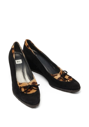 Stuart Weitzman calf hair wedge pumps - Black