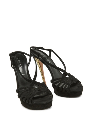 Casadei Vintage suede strappy platform sandals - Black