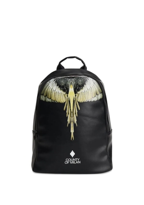 COUNTY OF MILAN wings-print logo-print backpack - Black