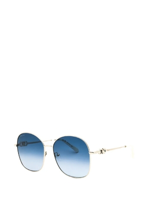 Ferragamo Eyewear Gancini round-frame sunglasses - Gold