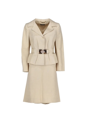 Alberta Ferretti Vintage belted peplum suit - Neutrals