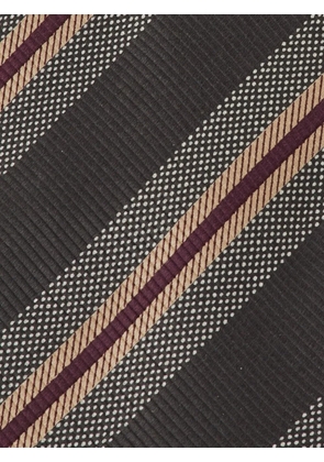 Giorgio Armani Pre-Owned striped jacquard tie - Grey