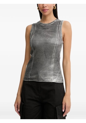 PINKO acid-wash ribbed top - Grey