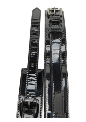 Burberry Pre-Owned dual-buckle patent-leather belt - Black