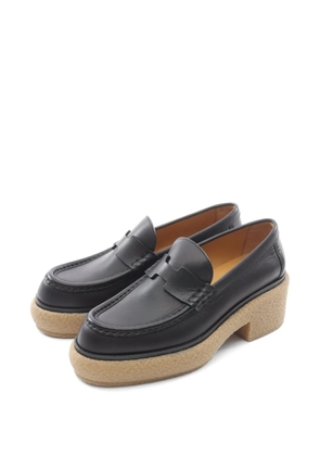 Hermès Pre-Owned Platform leather loafers - Black