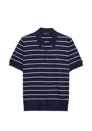 Prada short-sleeved striped cotton polo shirt - Blue