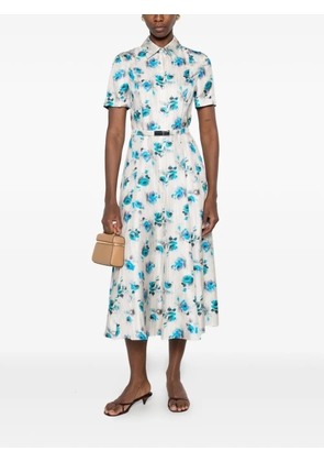 Tory Burch floral-print flared shirt dress - White