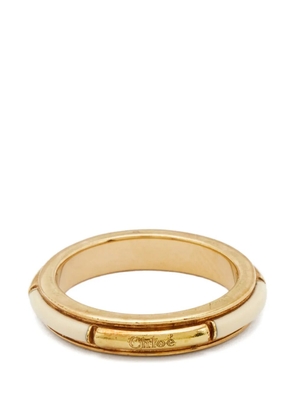 Chloé Pre-Owned engraved-logo band ring - Gold