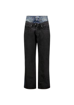 3.PARADIS double-waist stonewashed jeans - Black