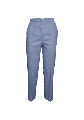 SOLOTRE button-up straight-leg trousers - Blue