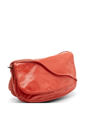 Bottega Veneta Pre-Owned medium glazed flap cross body bag - Orange