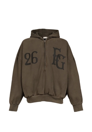 Fear Of God Baseball Club logo-print half-zip hoodie - Brown