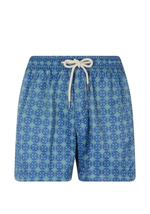 PENINSULA SWIMWEAR Capresa geometric-print drawstring-fastening swim shorts - Blue