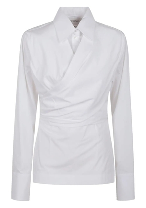 Sportmax wrap-front long-sleeve top - White